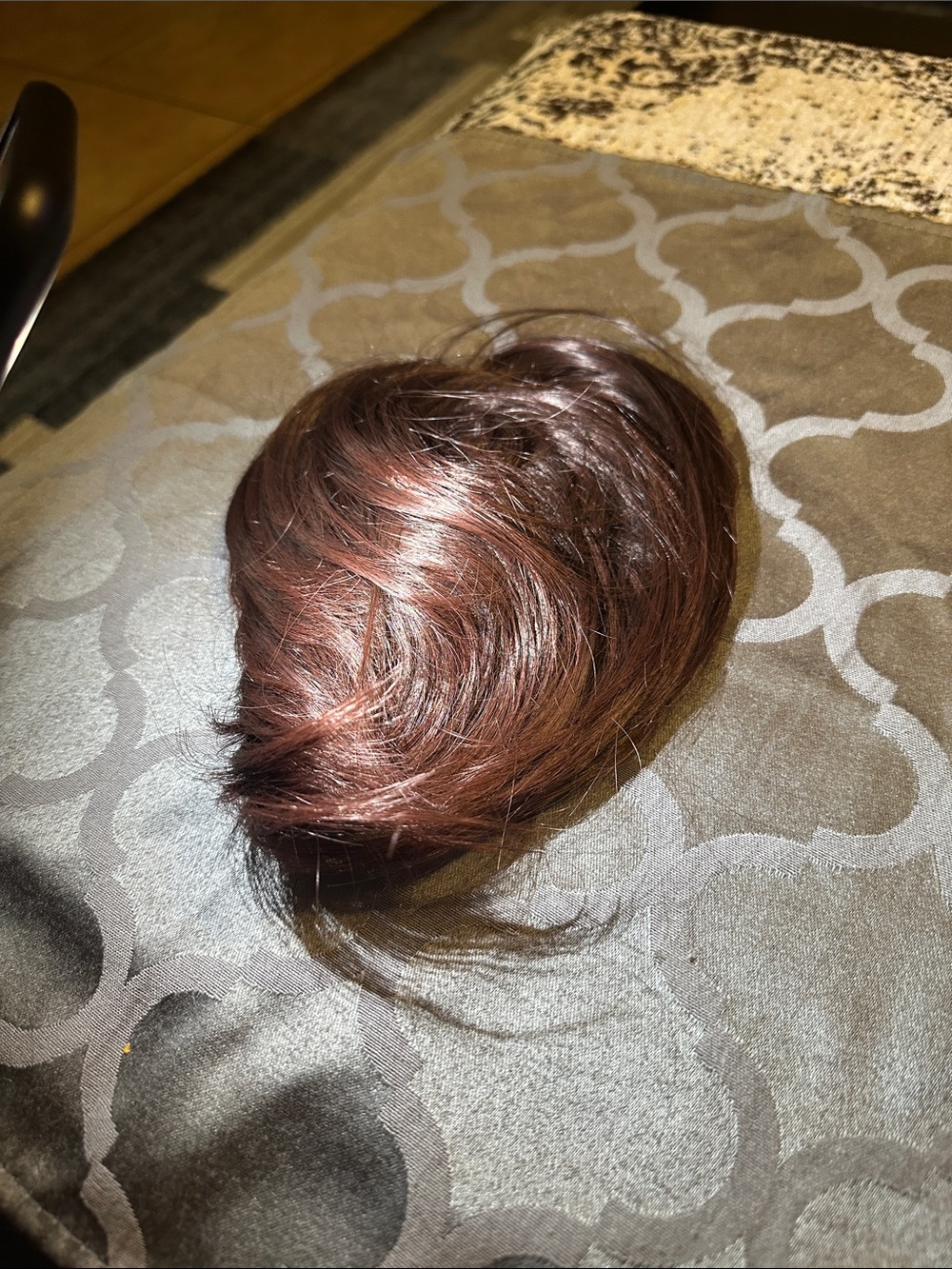 Women Hair tie Toupee - Burgundy Brown